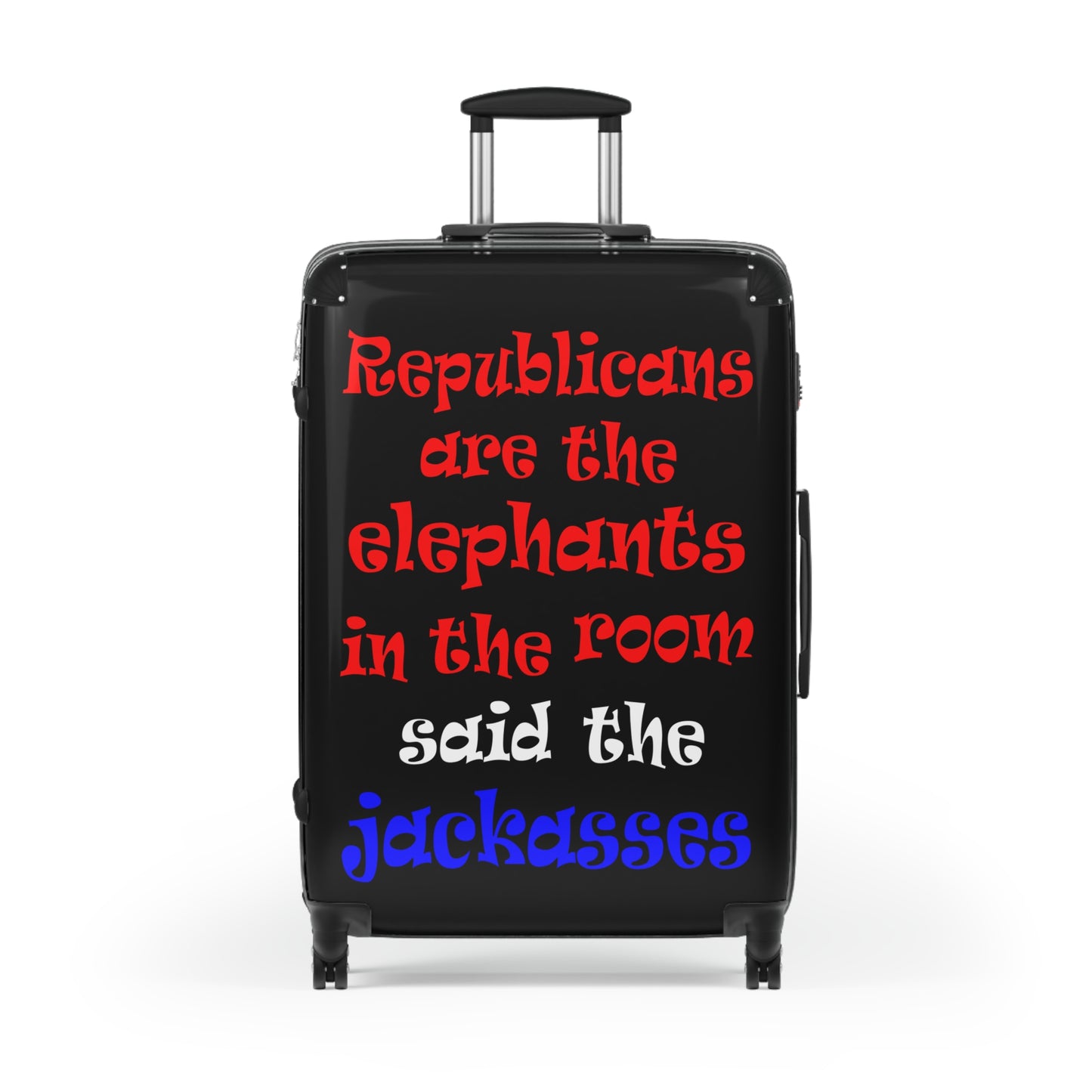 donkeys and elephants - Suitcase (black)