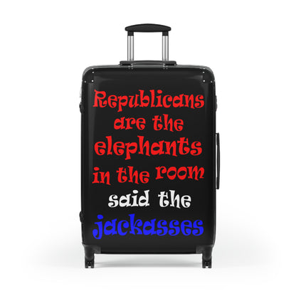 donkeys and elephants - Suitcase (black)