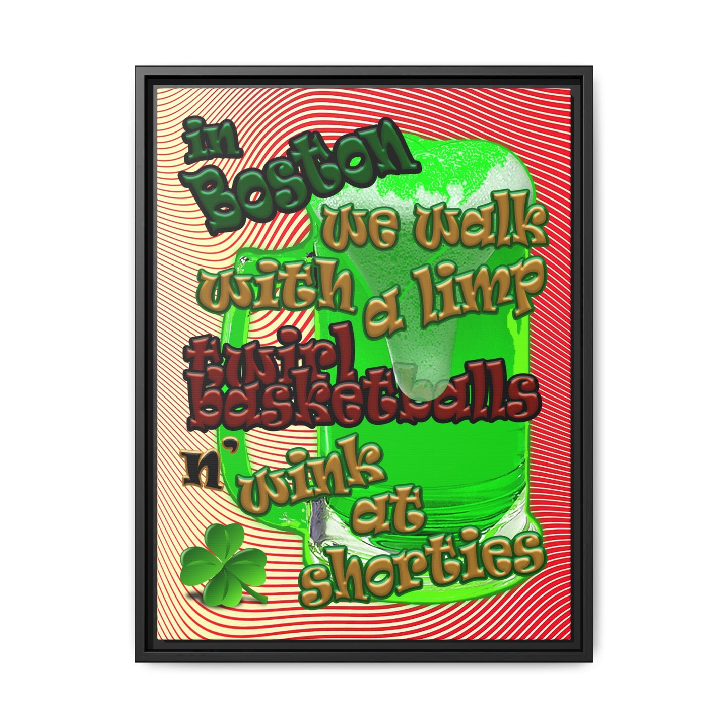 celtics logo - framed canvas art (yellow-orange wave)