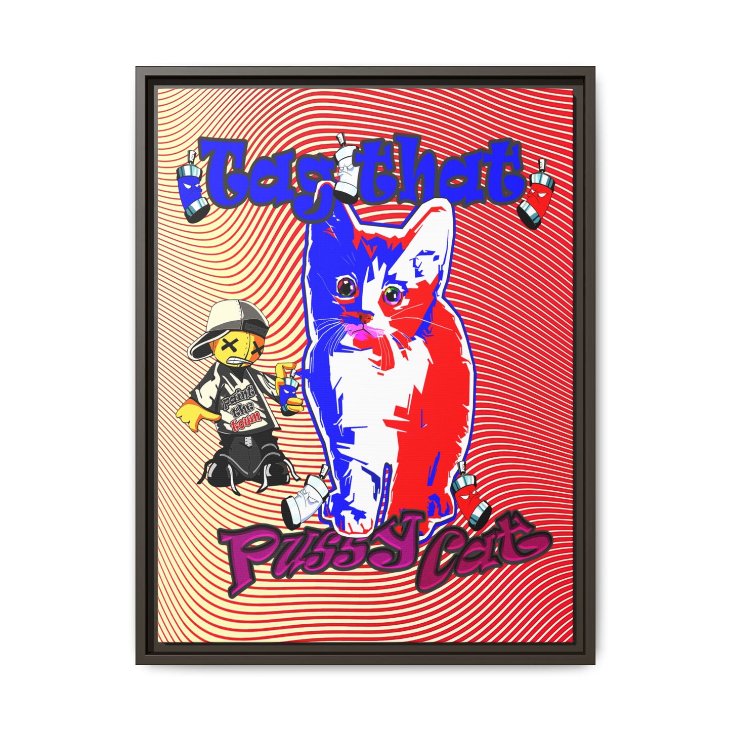 tag that - framed canvas art (yellow-orange wave)