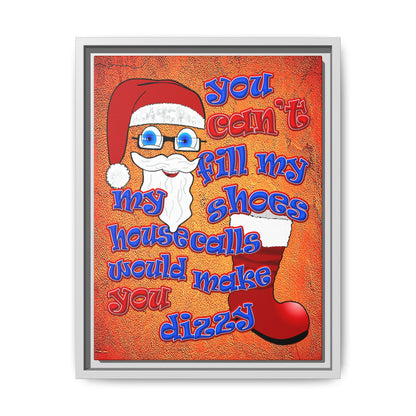 santa's shoes - framed canvas art (burnt orange)