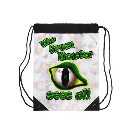 green monster - Drawstring Bag (white marble)