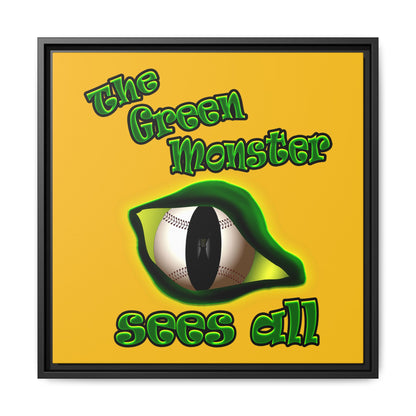 green monster - framed canvas art (yellow)