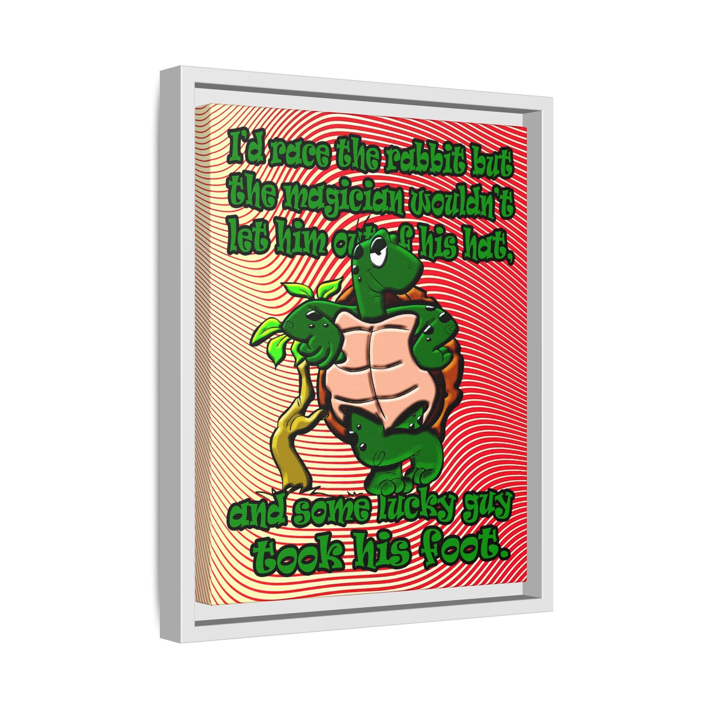 turtle race - framed canvas art (yellow-orange wave)