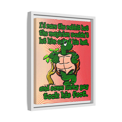 turtle race - framed canvas art (yellow-orange wave)