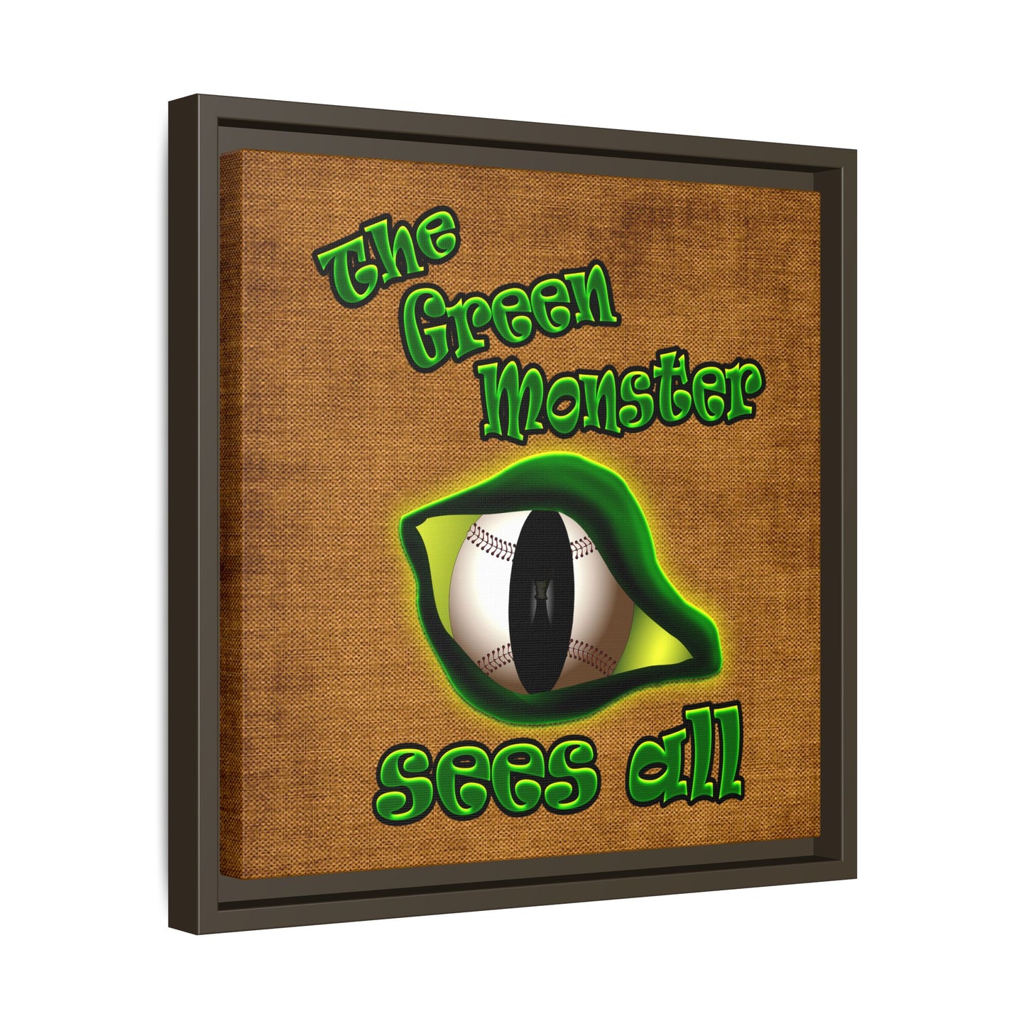 green monster - framed canvas art (brown papyrus)