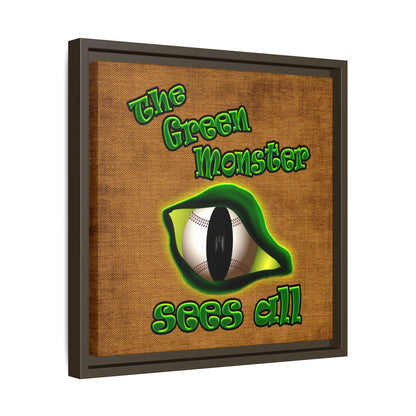 green monster - framed canvas art (brown papyrus)