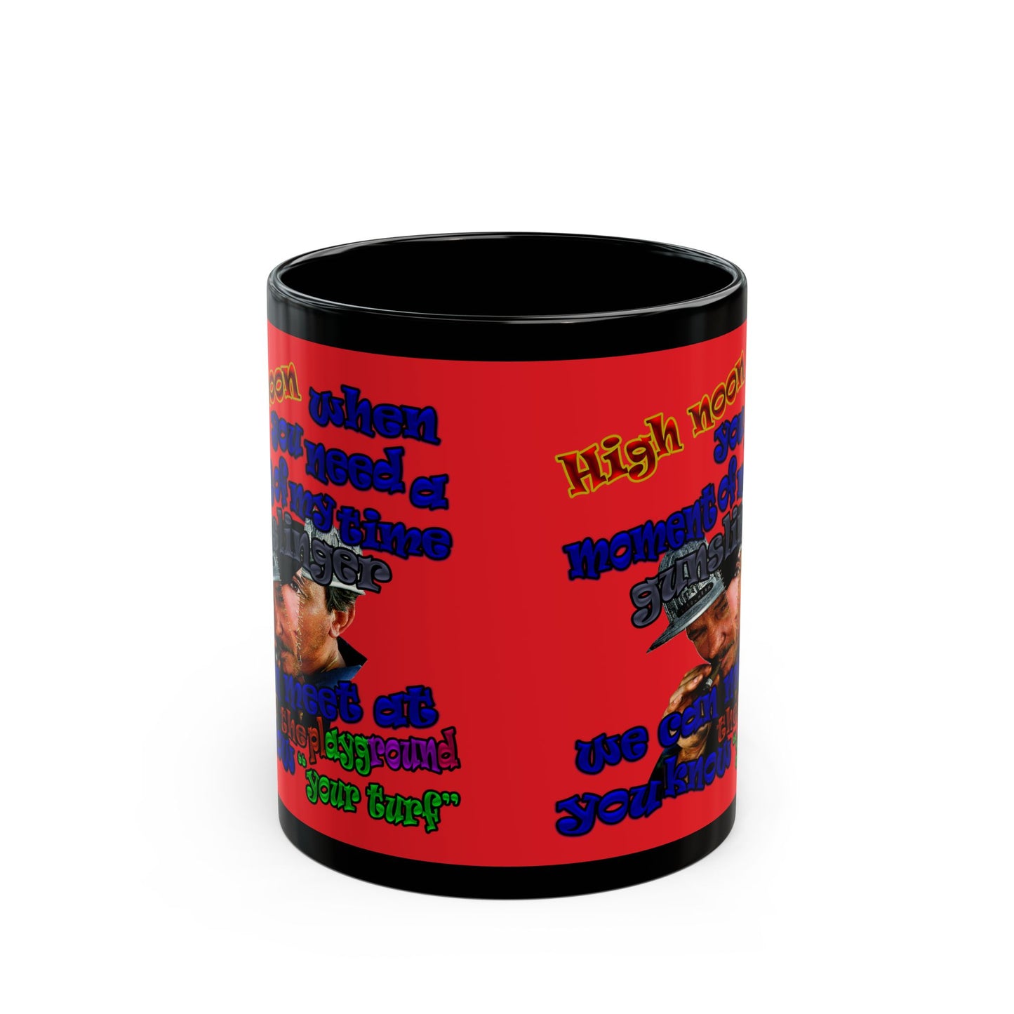 high noon - Black Mug (red)