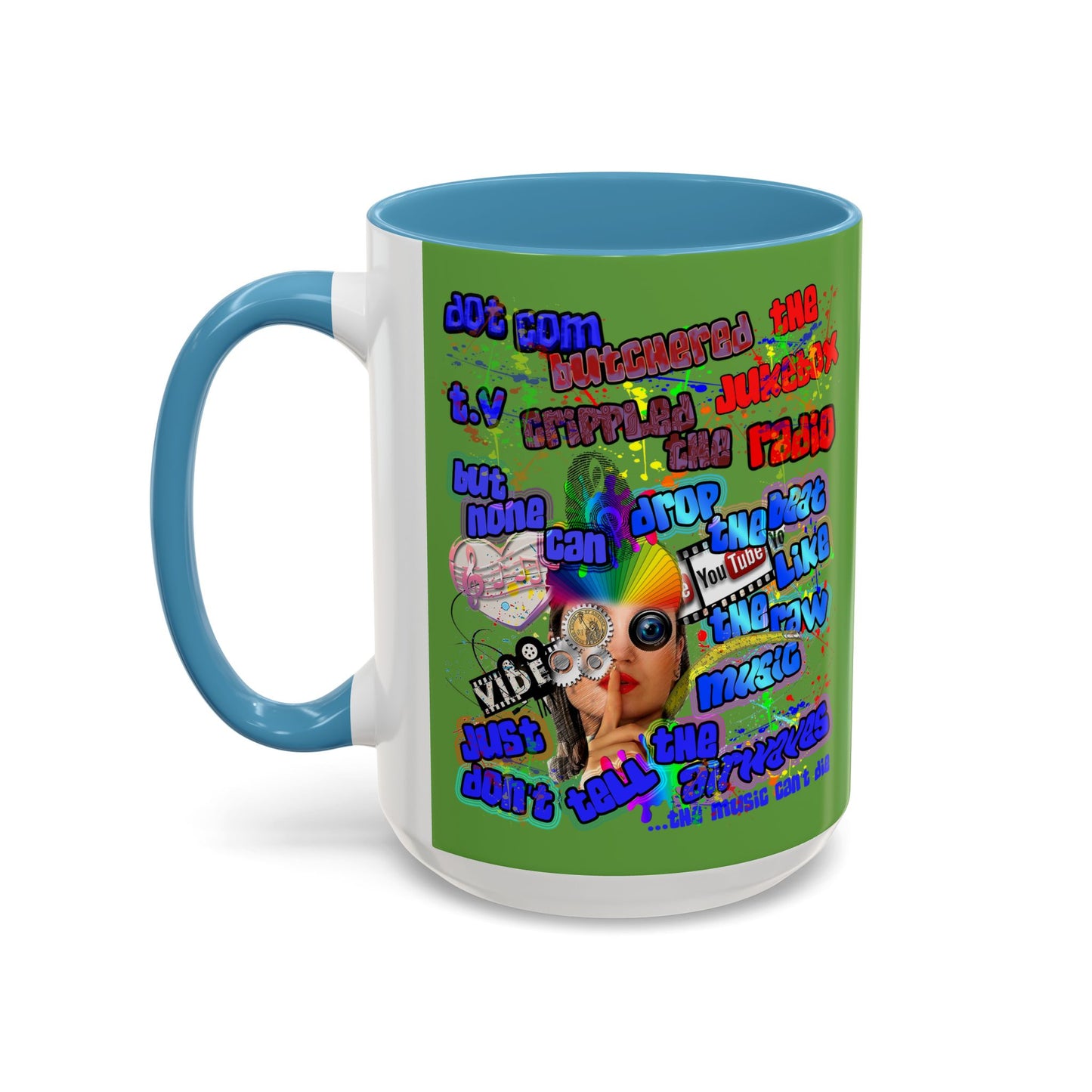 drop the beat - Accent Mug (green)
