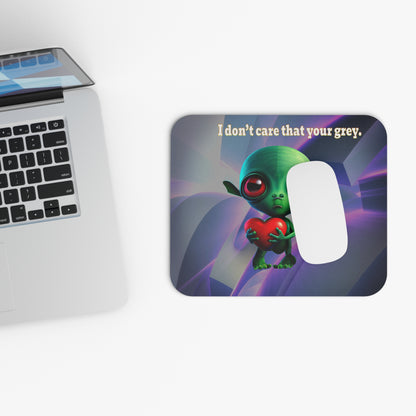 I don't care that your grey - Mouse Pad (Rectangle) (grey-pink wave)