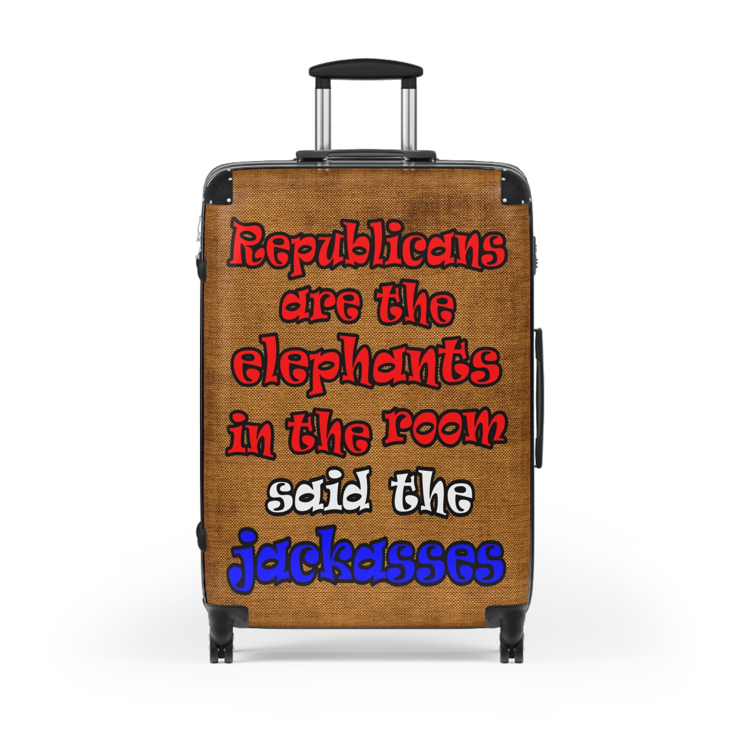 donkeys and elephants - Suitcase (brown papyrus)