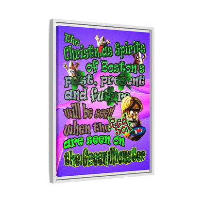 christmas spirits of boston - framed canvas art (purple-pink wave)