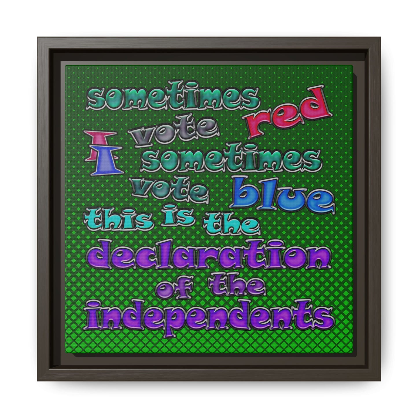 declaration of the independents - framed canvas art (logo green)