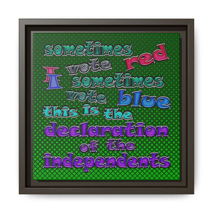 declaration of the independents - framed canvas art (logo green)