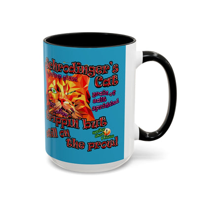 schrodinger's cat - Accent Mug (turquoise)