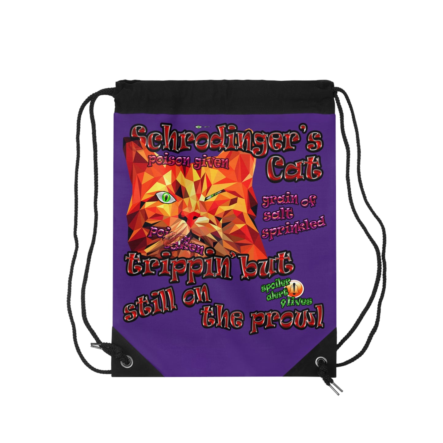 schrodinger's cat - Drawstring Bag (purple)