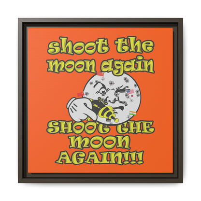 shoot the moon again - framed canvas art (orange)