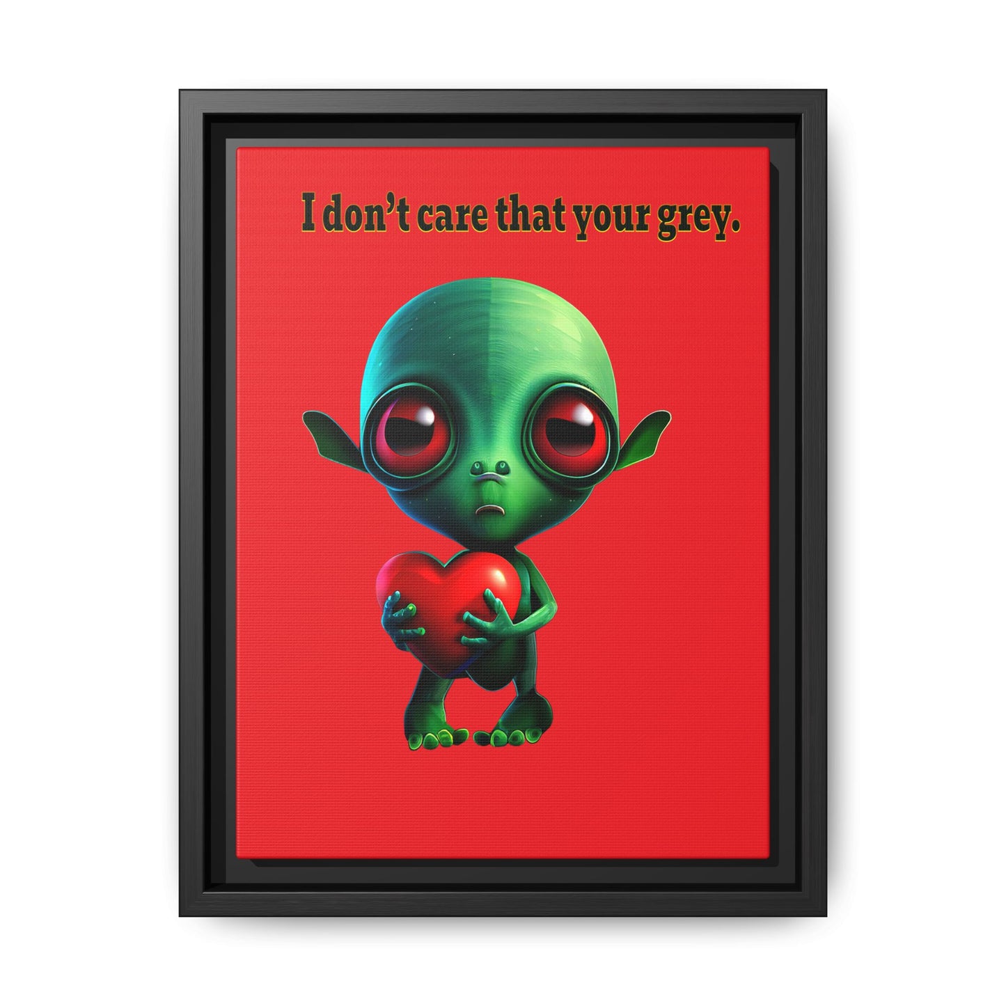 I don't care that your grey - framed canvas art (red)