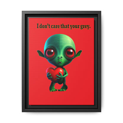 I don't care that your grey - framed canvas art (red)