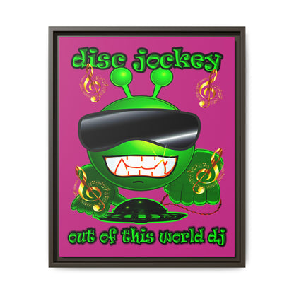 disc jockey - framed canvas art (pink)