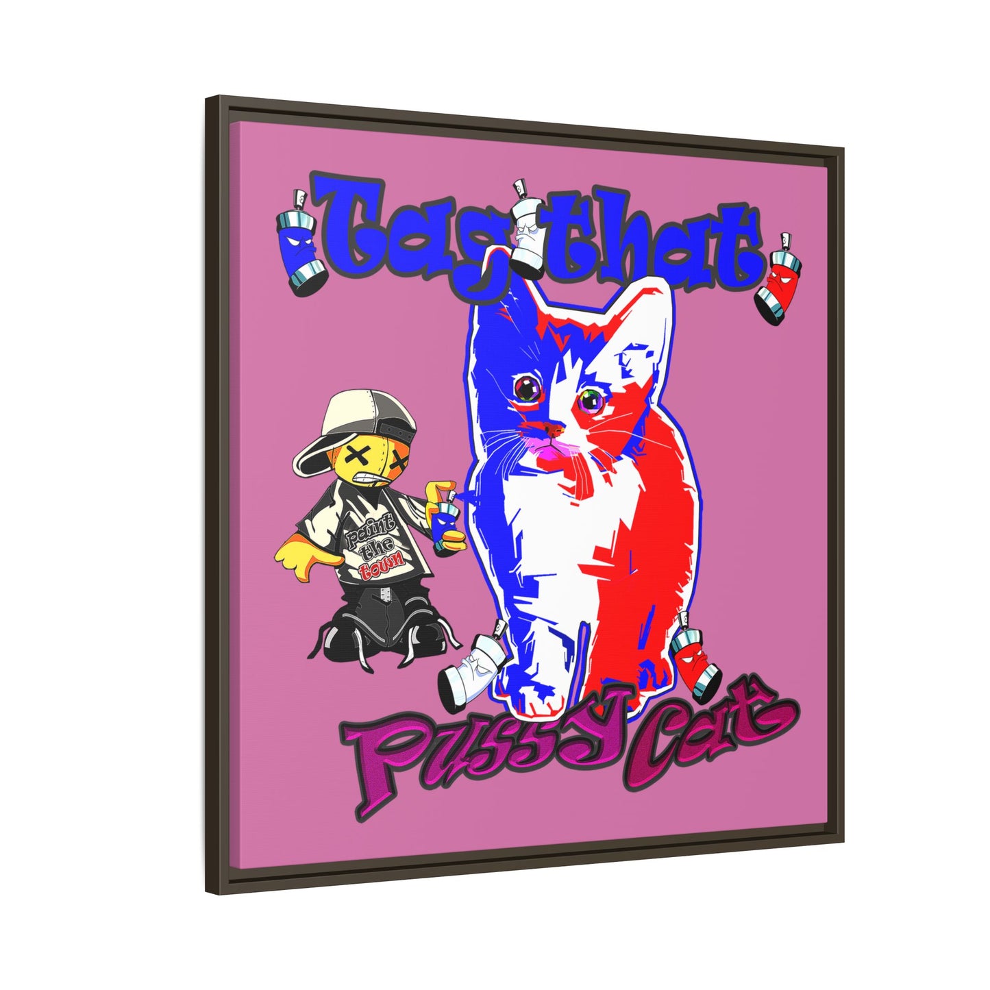 tag that - framed canvas art (light pink)