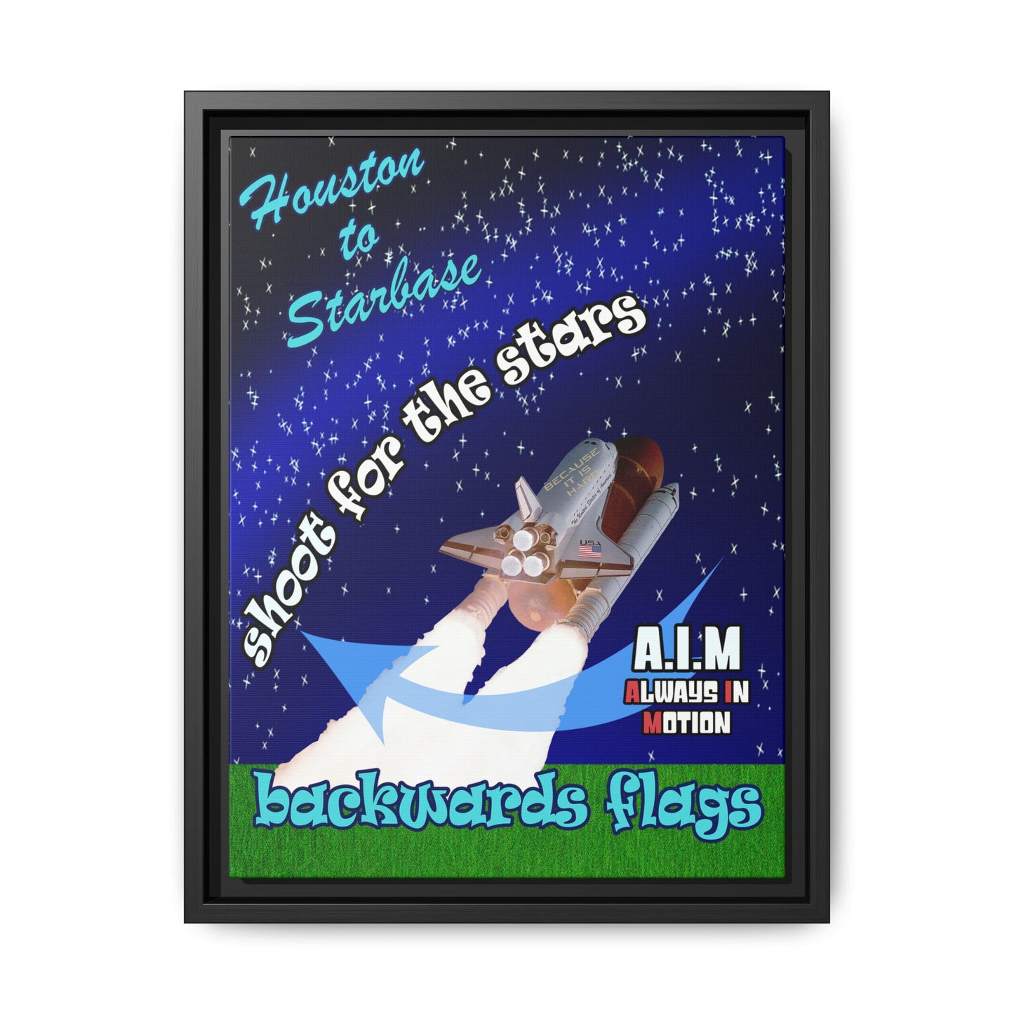shoot for the stars - framed canvas art ('snoops' background)
