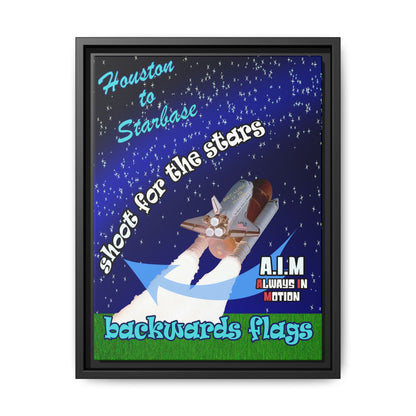 shoot for the stars - framed canvas art ('snoops' background)