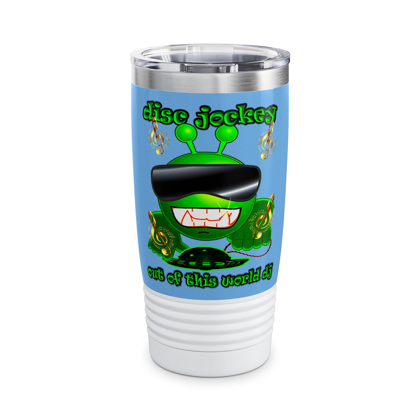 disc jockey - Ringneck Tumbler, 20oz (light blue)