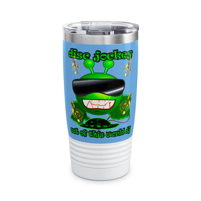 disc jockey - Ringneck Tumbler, 20oz (light blue)