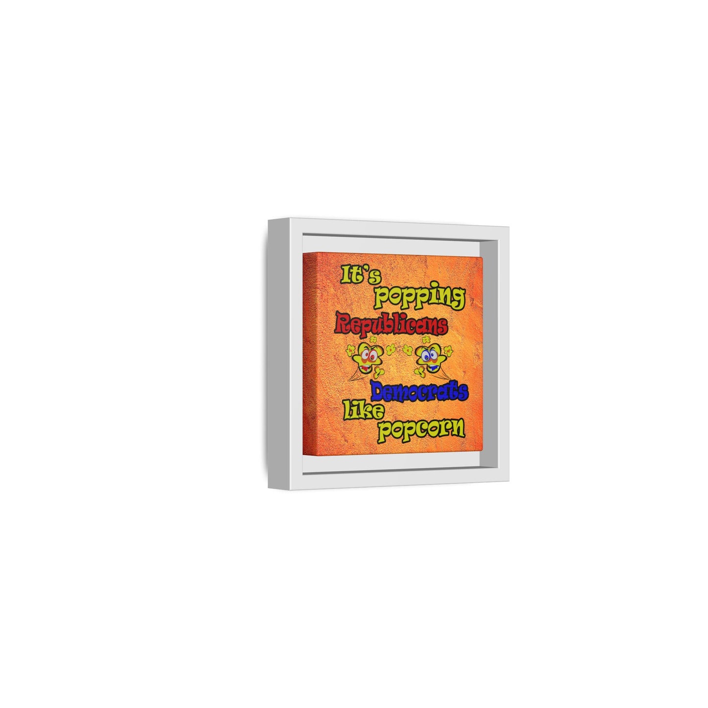 popping like popcorn - framed canvas art (burnt orange)