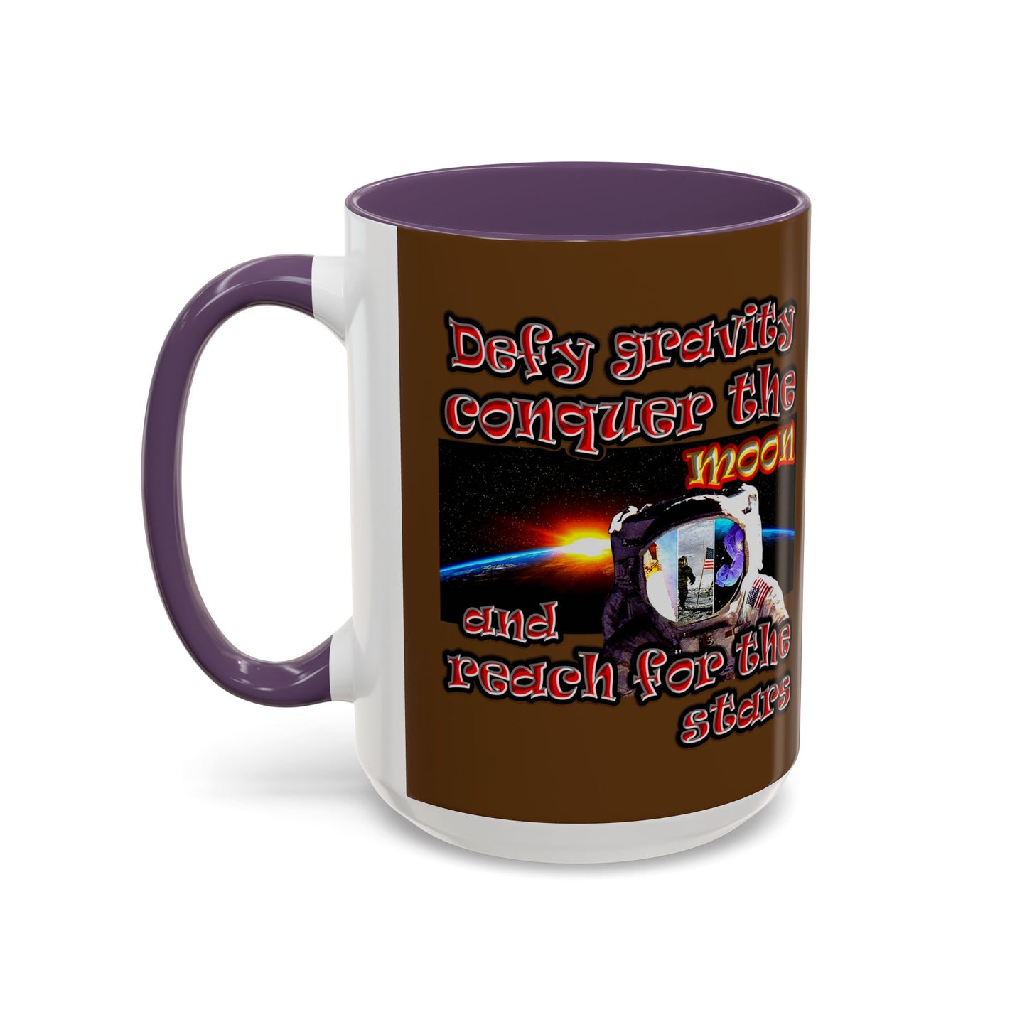 defy conquer reach - Accent Mug (brown)