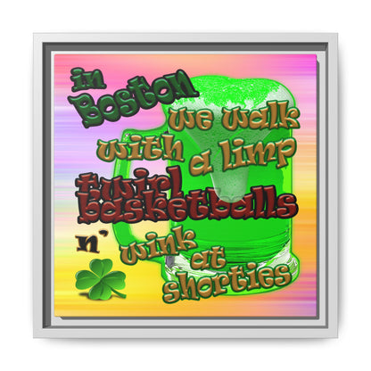 celtics logo - framed canvas art (color blur)