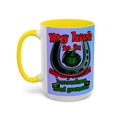 my luck - Accent Mug (light blue-purple wave)