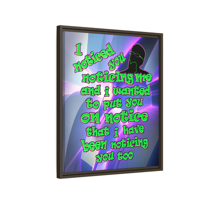 noticed you noticing - framed canvas art (grey-pink wave)
