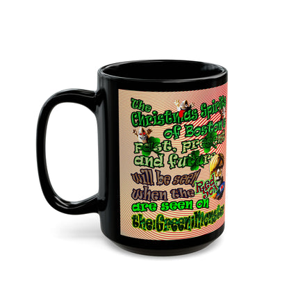 christmas spirits of boston - Black Mug (yellow-orange wave)