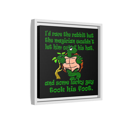 turtle race - framed canvas art (black)
