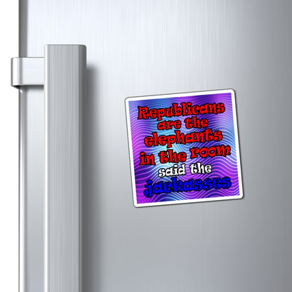 donkeys and elephants - Magnets - (purple wave)