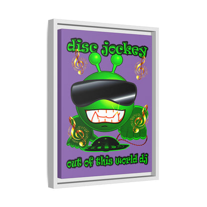 disc jockey - framed canvas art (light purple)
