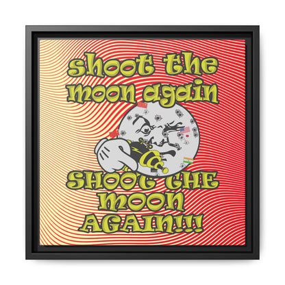 shoot the moon again - framed canvas art (yellow-orange wave)