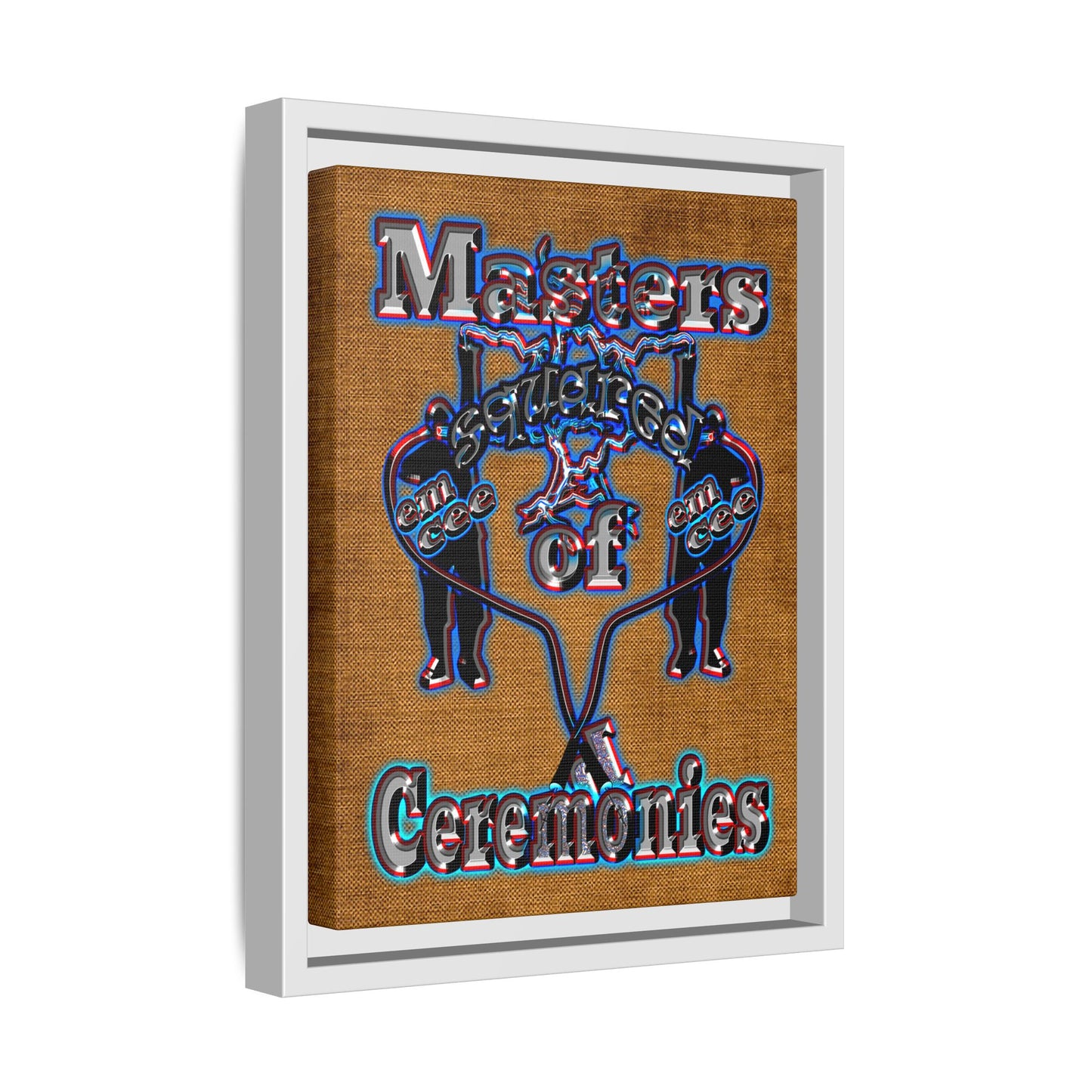 em cee squared - framed canvas art (brown papyrus)