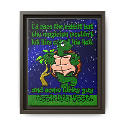turtle race - framed canvas art ('snoops' background)