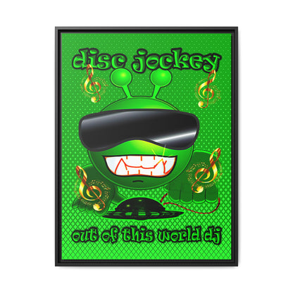 disc jockey - framed canvas art (logo green)