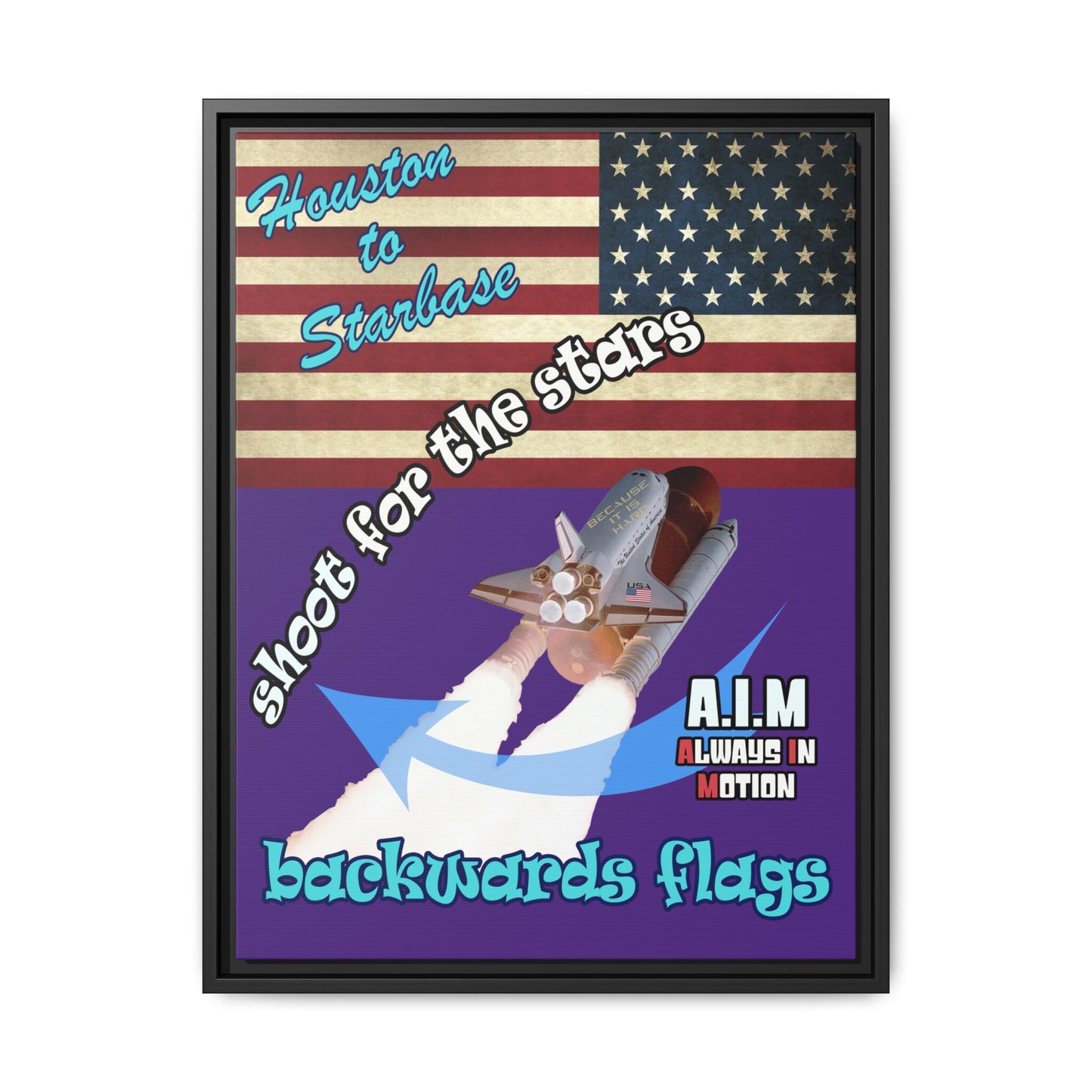shoot for the stars - framed canvas art (purple)