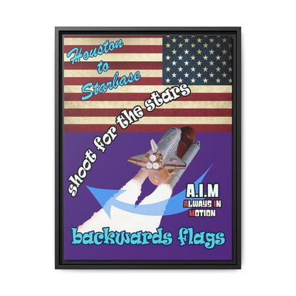 shoot for the stars - framed canvas art (purple)