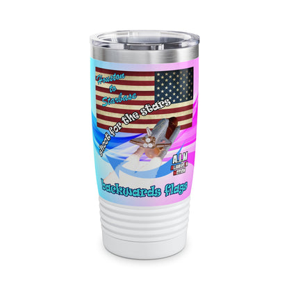 shoot for the stars - Ringneck Tumbler, 20oz (light blue-pink wave)