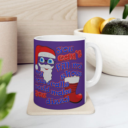 santa's shoes - White Mug (purple)