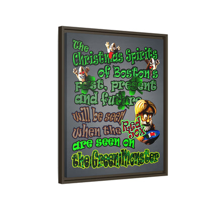 christmas spirits of boston - framed canvas art (grey-light grey)
