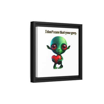 I don't care that your grey - framed canvas art (white)