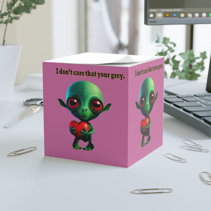 I don't care that your grey - note cube (light pink)