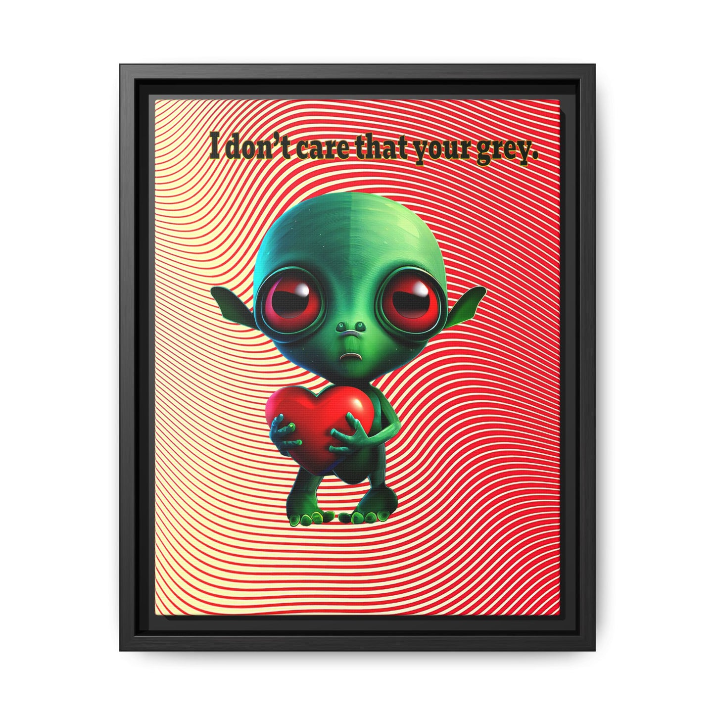 I don't care that your grey - framed canvas art (yellow-orange wave)